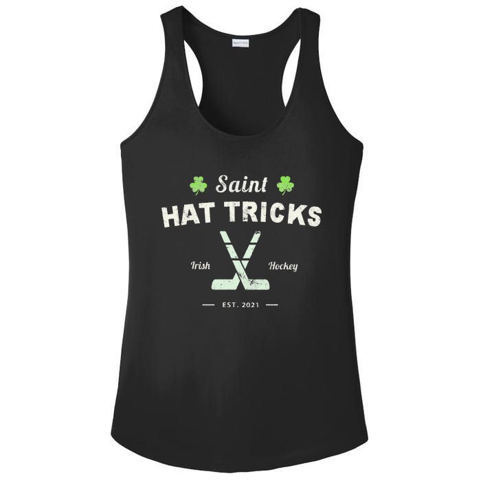 SAINT HATRICKS Funny St Patrick's Day Irish Hockey Club Ladies PosiCharge Competitor Racerback Tank