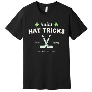 SAINT HATRICKS Funny St Patrick's Day Irish Hockey Club Premium T-Shirt