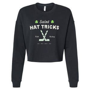 SAINT HATRICKS Funny St Patrick's Day Irish Hockey Club Cropped Pullover Crew