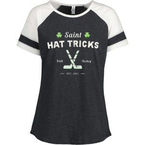 SAINT HATRICKS Funny St Patrick's Day Irish Hockey Club Enza Ladies Jersey Colorblock Tee