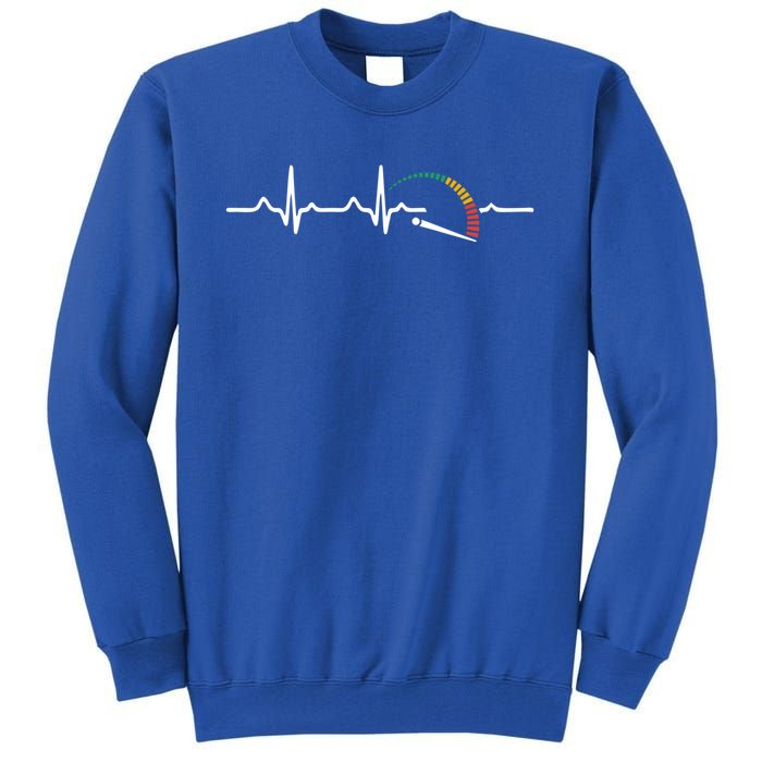 Speedometer Heartbeat Funny Auto Mechanic Car Lover Gift Tall Sweatshirt