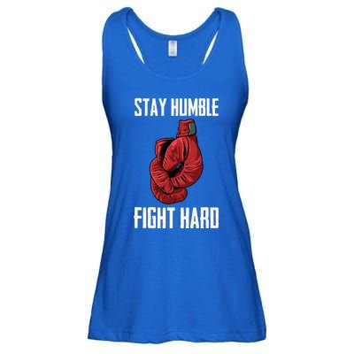 Stay Humble Fight Hard Boxing Gloves Boxer Ladies Essential Flowy Tank