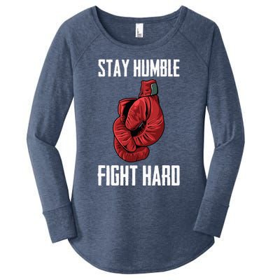 Stay Humble Fight Hard Boxing Gloves Boxer Women's Perfect Tri Tunic Long Sleeve Shirt