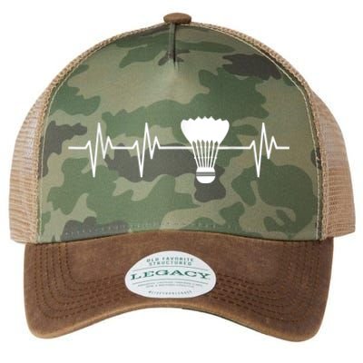 Shuttlecock Heartbeat Funny Badminton Player Legacy Tie Dye Trucker Hat