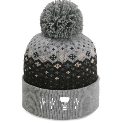 Shuttlecock Heartbeat Funny Badminton Player The Baniff Cuffed Pom Beanie