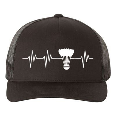 Shuttlecock Heartbeat Funny Badminton Player Yupoong Adult 5-Panel Trucker Hat