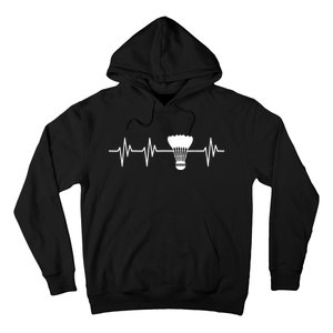 Shuttlecock Heartbeat Funny Badminton Player Hoodie