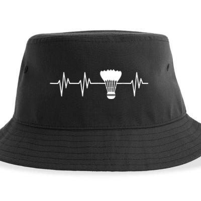 Shuttlecock Heartbeat Funny Badminton Player Sustainable Bucket Hat