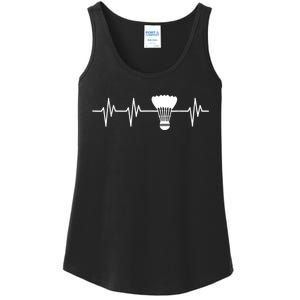 Shuttlecock Heartbeat Funny Badminton Player Ladies Essential Tank