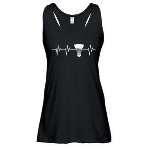 Shuttlecock Heartbeat Funny Badminton Player Ladies Essential Flowy Tank