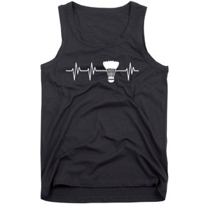 Shuttlecock Heartbeat Funny Badminton Player Tank Top