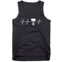 Shuttlecock Heartbeat Funny Badminton Player Tank Top