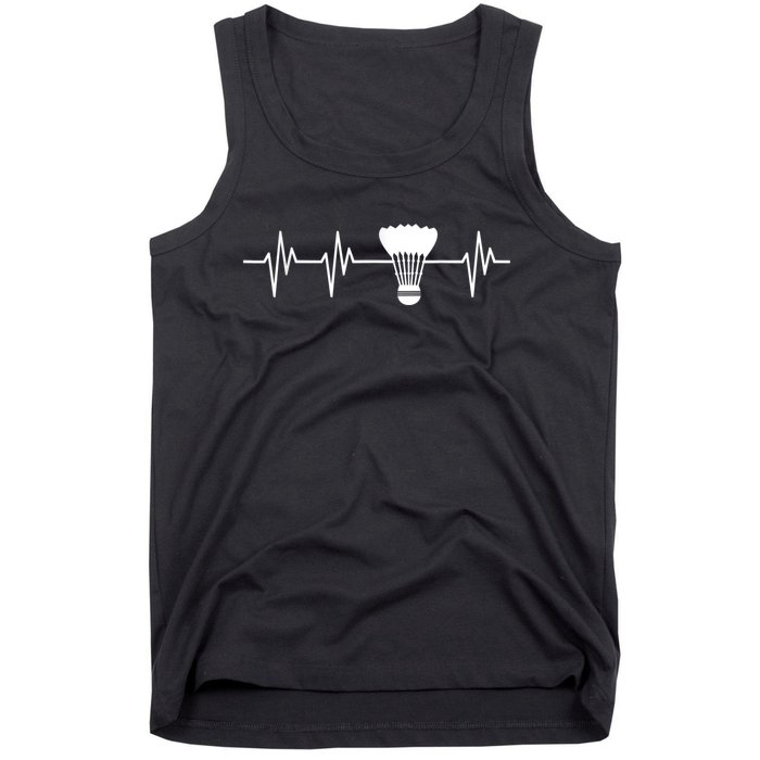 Shuttlecock Heartbeat Funny Badminton Player Tank Top