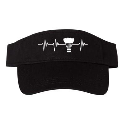 Shuttlecock Heartbeat Funny Badminton Player Valucap Bio-Washed Visor