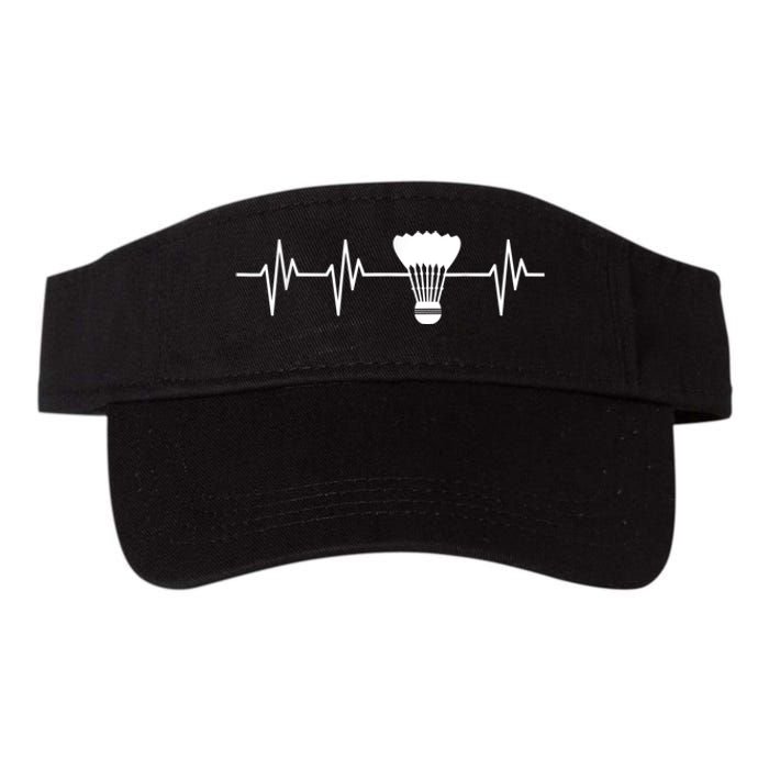 Shuttlecock Heartbeat Funny Badminton Player Valucap Bio-Washed Visor