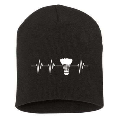 Shuttlecock Heartbeat Funny Badminton Player Short Acrylic Beanie