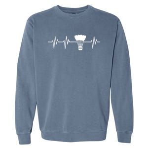 Shuttlecock Heartbeat Funny Badminton Player Garment-Dyed Sweatshirt