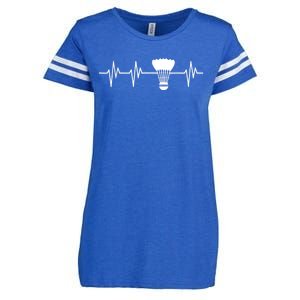 Shuttlecock Heartbeat Funny Badminton Player Enza Ladies Jersey Football T-Shirt