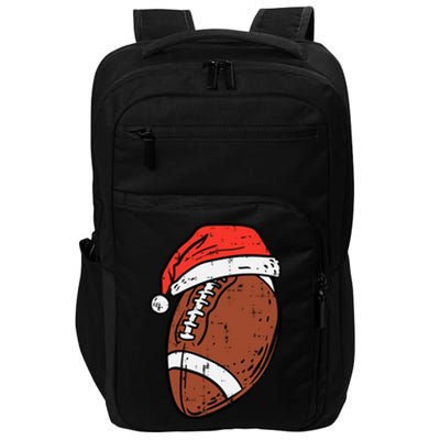 Santa Hat for American Football Fans Festive Sports Holiday Gift Impact Tech Backpack