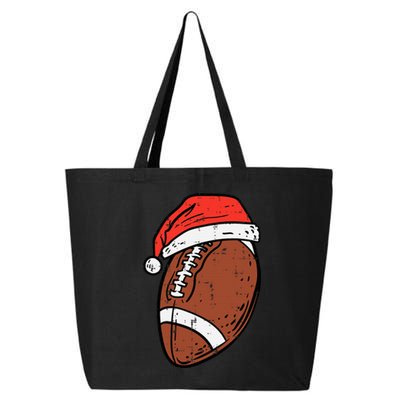 Santa Hat for American Football Fans Festive Sports Holiday Gift 25L Jumbo Tote