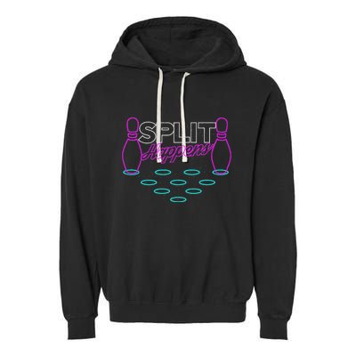 Split Happens Funny Bowling Garment-Dyed Fleece Hoodie