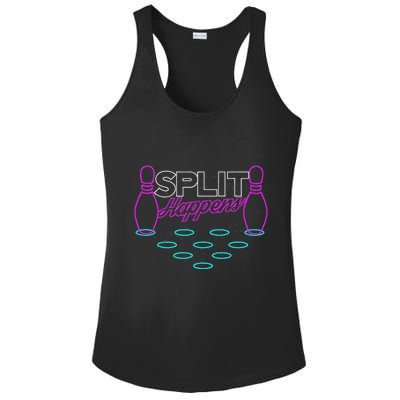 Split Happens Funny Bowling Ladies PosiCharge Competitor Racerback Tank