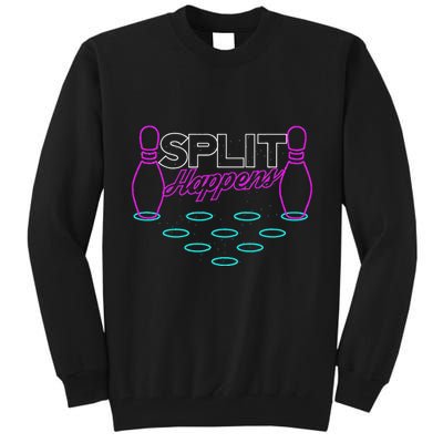 Split Happens Funny Bowling Tall Sweatshirt