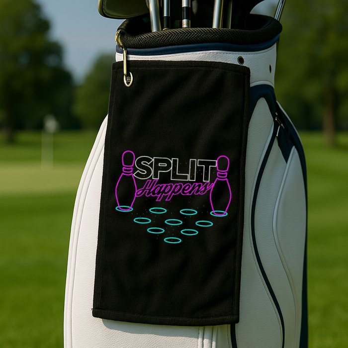 Split Happens Funny Bowling Golf Towel