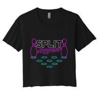 Split Happens Funny Bowling Women's Crop Top Tee