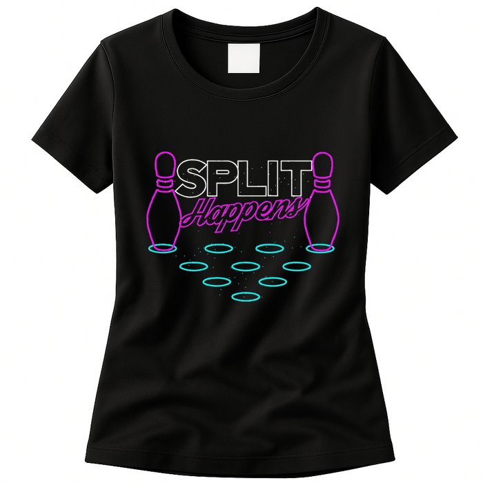 Split Happens Funny Bowling Womens T-Shirt