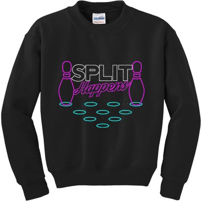 Split Happens Funny Bowling Kids Sweatshirt