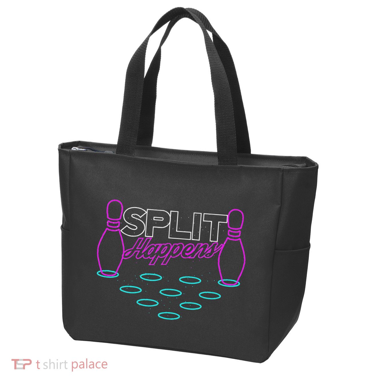 Split Happens Funny Bowling Zip Tote Bag