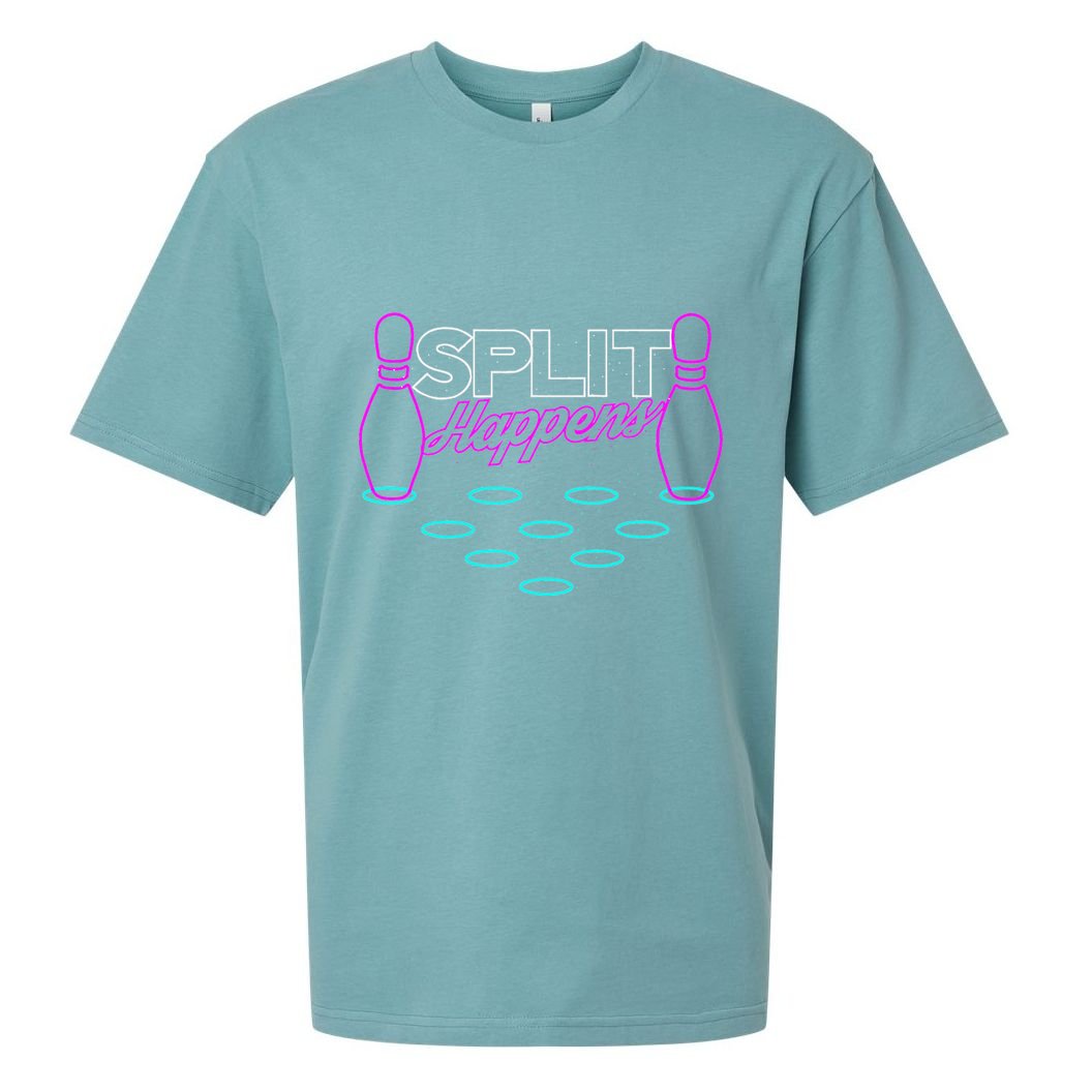 Split Happens Funny Bowling Sueded Cloud Jersey T-Shirt