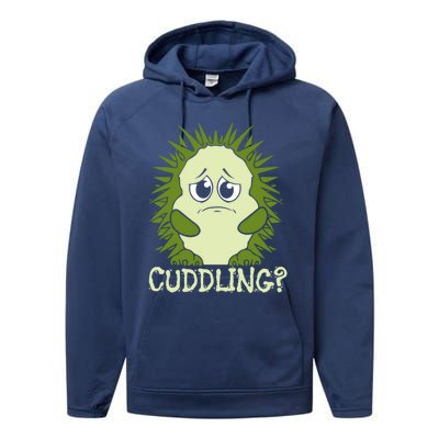 Sweet Hedgehog Funny Gift Performance Fleece Hoodie