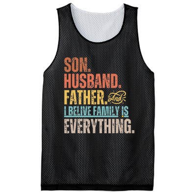 Son Husband Father and I believe Family is everything Mesh Reversible Basketball Jersey Tank