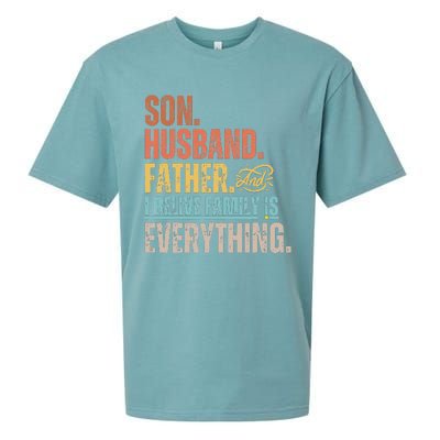 Son Husband Father and I believe Family is everything Sueded Cloud Jersey T-Shirt