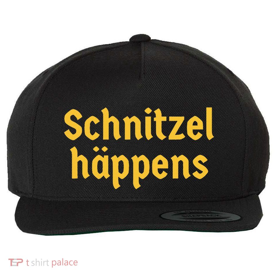 Schnitzel Happens Funny German Beer Oktoberfest Wool Snapback Cap