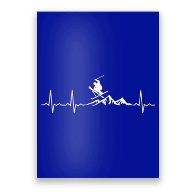 Skiing Heartbeat Funny Gift For Ski Lovers Meaningful Gift Poster