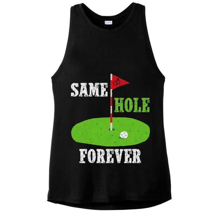 Same Hole Forever Groom Bachelor Party Funny Golf Married Ladies PosiCharge Tri-Blend Wicking Tank