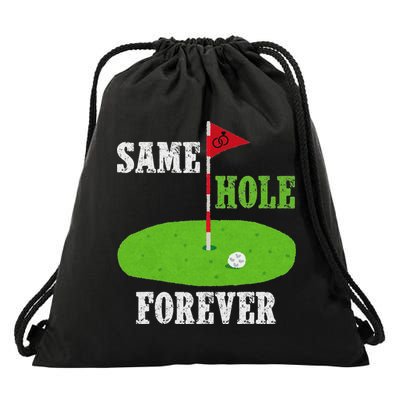 Same Hole Forever Groom Bachelor Party Funny Golf Married Drawstring Bag