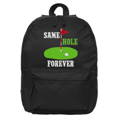 Same Hole Forever Groom Bachelor Party Funny Golf Married 16 in Basic Backpack