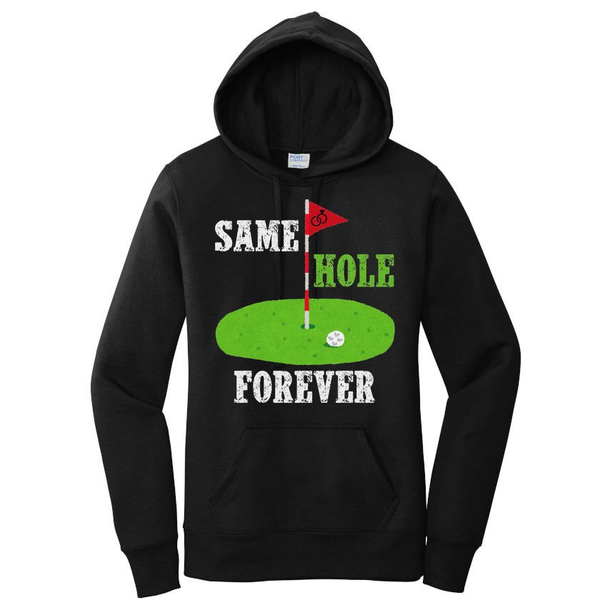Same Hole Forever Groom Bachelor Party Funny Golf Married Women's Pullover Hoodie