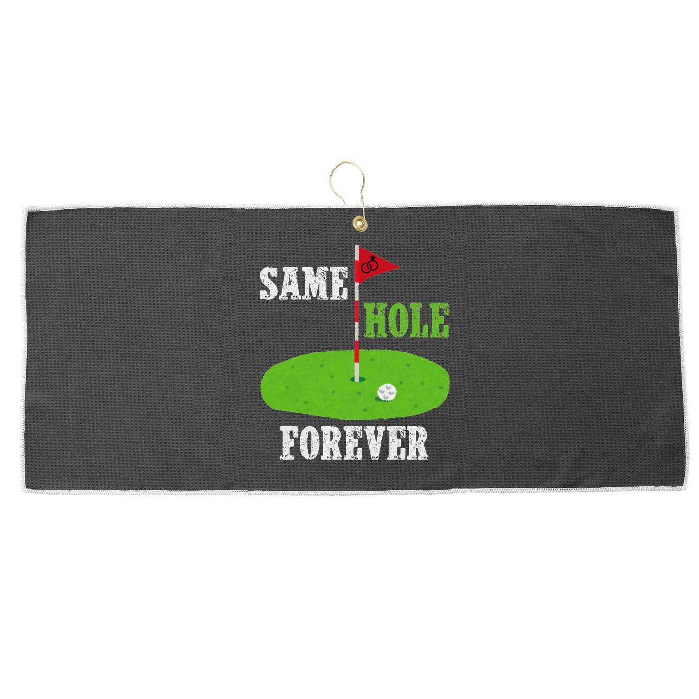Same Hole Forever Groom Bachelor Party Funny Golf Married Large Microfiber Waffle Golf Towel