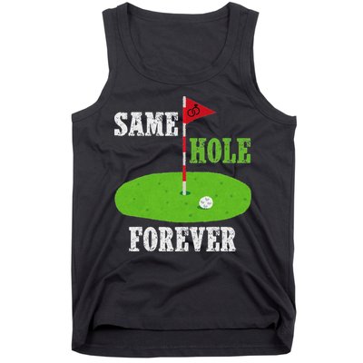 Same Hole Forever Groom Bachelor Party Funny Golf Married Tank Top