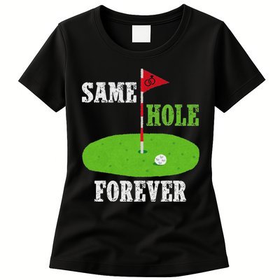 Same Hole Forever Groom Bachelor Party Funny Golf Married Womens T-Shirt
