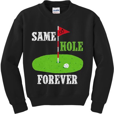 Same Hole Forever Groom Bachelor Party Funny Golf Married Kids Sweatshirt