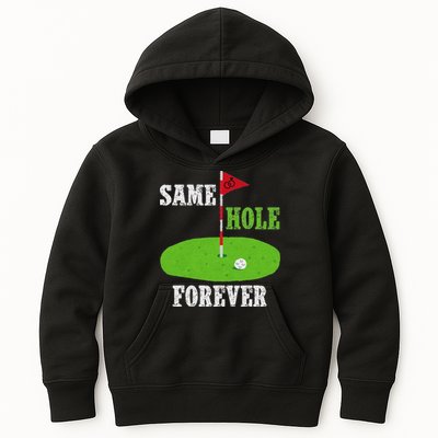 Same Hole Forever Groom Bachelor Party Funny Golf Married Kids Hoodie