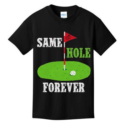 Same Hole Forever Groom Bachelor Party Funny Golf Married Kids T-Shirt