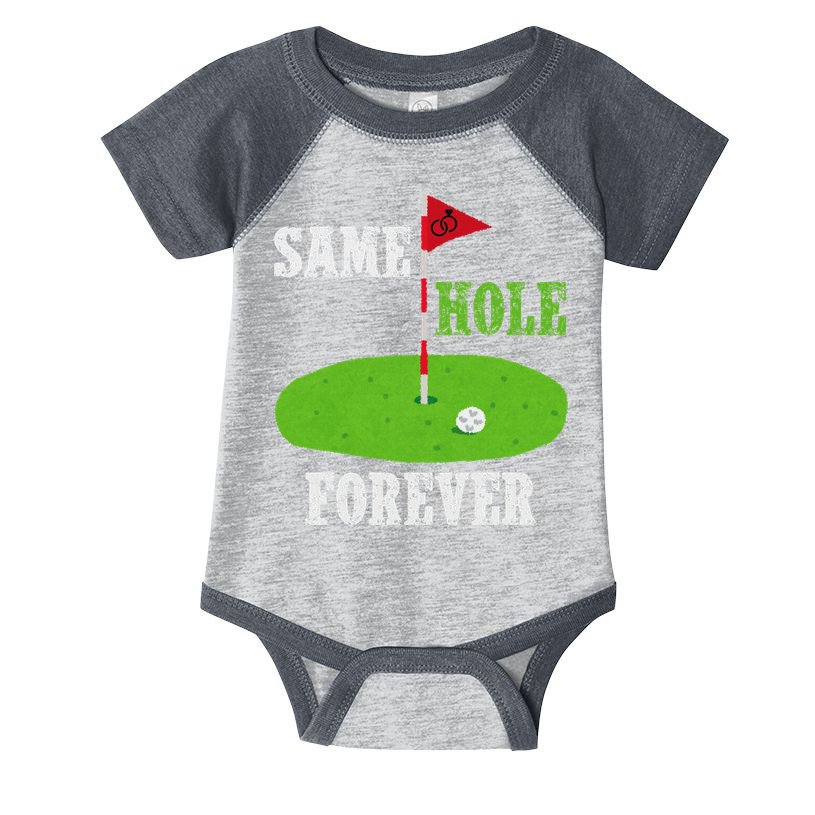 Same Hole Forever Groom Bachelor Party Funny Golf Married Infant Baby Jersey Bodysuit
