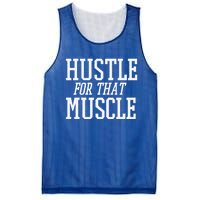 Simple  Hustle For That Muscle  White Sports Text Designed Gift Mesh Reversible Basketball Jersey Tank